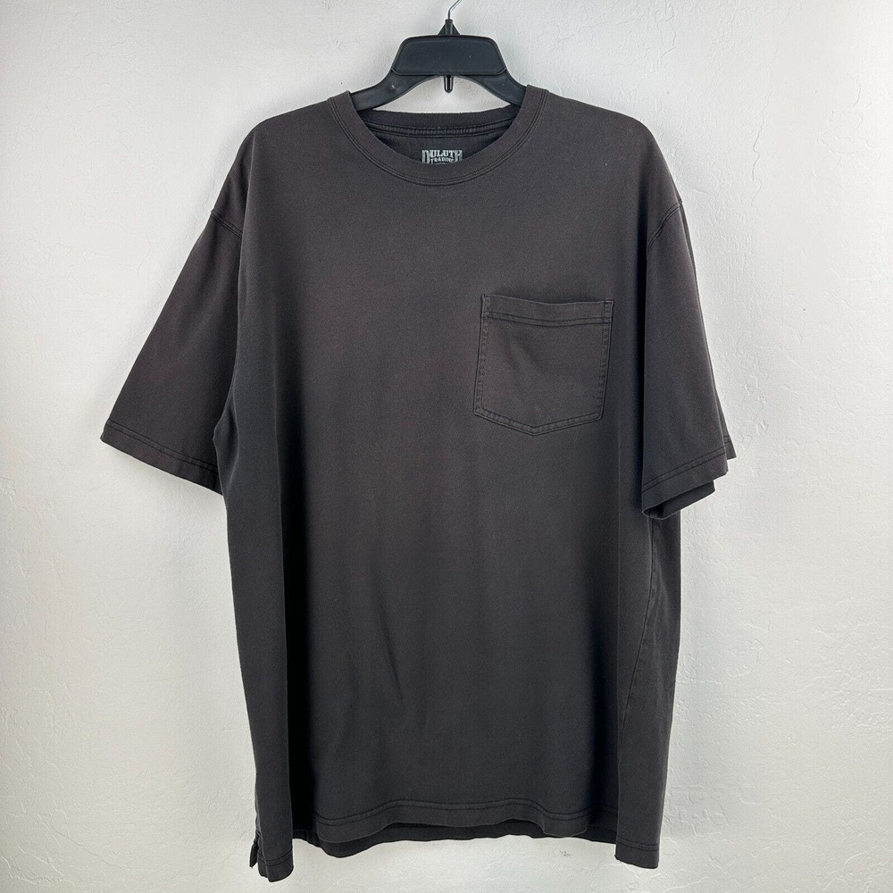 Duluth Trading Co‎ T-shirt Mens Large Black 100% Cotton Short Sleeve Longtail T